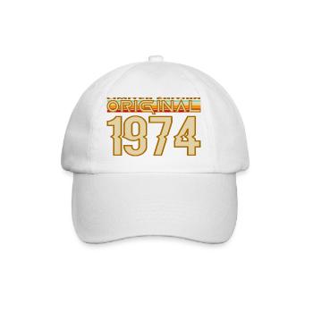 Originale Retro 70s von 1974 - Baseballkappe - Weiß/Weiß - Vorne