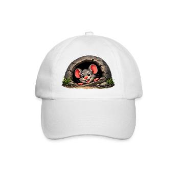 Kleine Muis Uit Hol - Baseballkappe - Weiß/Weiß - Vorne