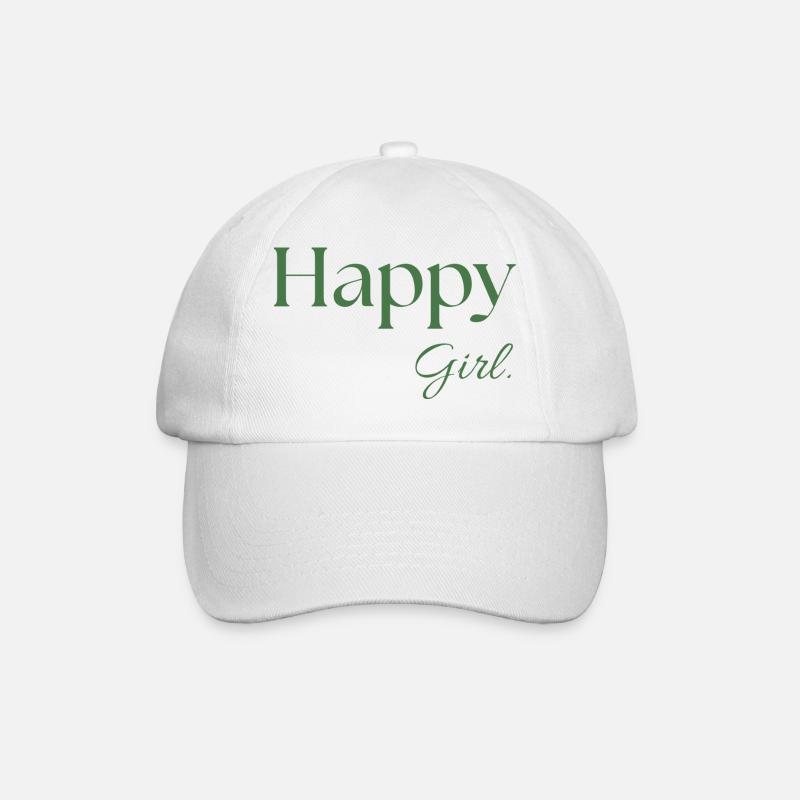 Happy Girl. - Baseball Cap - white/white
