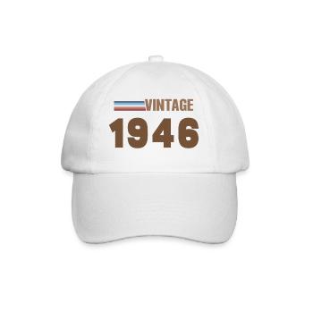 80 Years 1946 Handwritten Script T-Shirt - Baseball Cap - white/white - Front