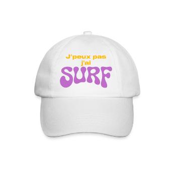 J'ai Surf Violet — Humour surfeur - Casquette classique - blanc/blanc - Devant