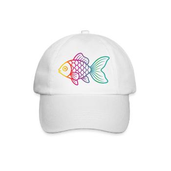 Bunter Fisch | Modernes Meeresmotiv  - Baseballkappe - Weiß/Weiß - Vorne