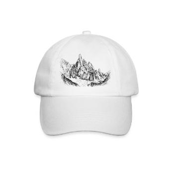Silhouette du Cerro Torre | Conception du Sommet de la Patagonie - Casquette classique - blanc/blanc - Devant