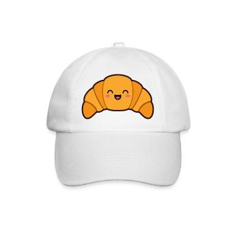 Kuschelcroissant Design - Baseballkappe - Weiß/Weiß - Vorne