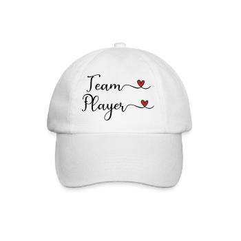 Team Player cute Typography Design with a Heart - Baseball Cap - white/white - Front