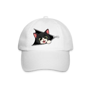 Chat chaton mignon à fermeture éclair - Casquette classique - blanc/blanc - Devant