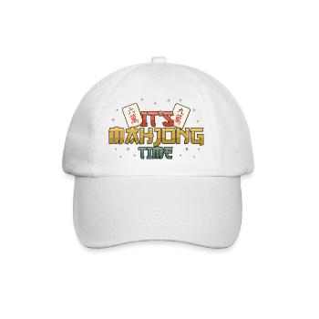 It's Mahjong Time Mahjong Game Social Club - Baseball Cap - white/white - Front