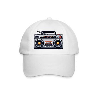 Retro Boombox Illustration - Baseballkappe - Weiß/Weiß - Vorne