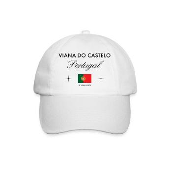 Viana do Castelo Portugal Koordinaten Reise - Baseballkappe - Weiß/Weiß - Vorne
