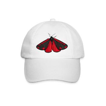 Cinnabar Moth Tyria jacobaeae - Baseball Cap - white/white - Front