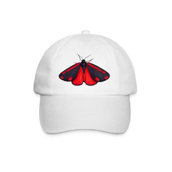 Cinnabar Moth Tyria jacobaeae Cartoon Style  - Baseball Cap - white/white - Front