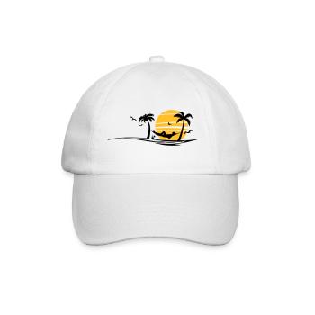 HANGING PALMEN Water Waves Sun - Baseball Cap - white/white - Front