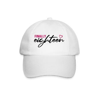 18 Geburtstag Damen Birthday - Baseballkappe - Weiß/Weiß - Vorne