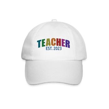 Lehrer Est. 2023 Graduate Education Teacher Geschenk - Baseballkappe - Weiß/Weiß - Vorne