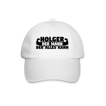 Der Mann Der Alles kann Holger - Baseballkappe - Weiß/Weiß - Vorne