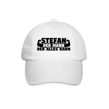 Der Mann Der Alles kann Stefan - Baseballkappe - Weiß/Weiß - Vorne