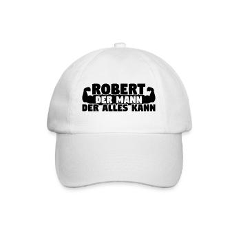Der Mann Der Alles kann Robert - Baseballkappe - Weiß/Weiß - Vorne