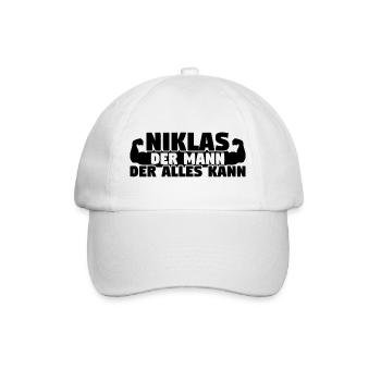 Der Mann Der Alles kann Niklas - Baseballkappe - Weiß/Weiß - Vorne