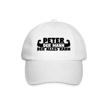 Der Mann Der Alles kann Peter - Baseballkappe - Weiß/Weiß - Vorne