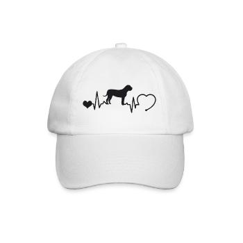 Boerboel mit Herzschlag - Baseballkappe - Weiß/Weiß - Vorne