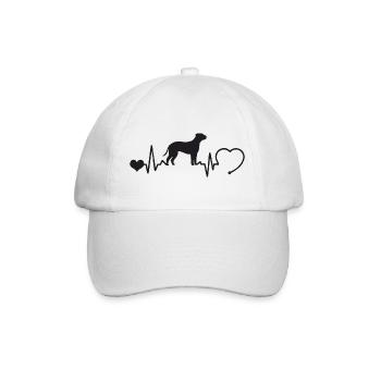 Bullmastiff mit Herzschlag - Baseballkappe - Weiß/Weiß - Vorne