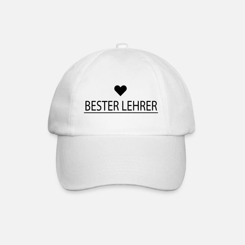 Bester Lehrer! personalisierbar - Baseballkappe - Weiß/Weiß