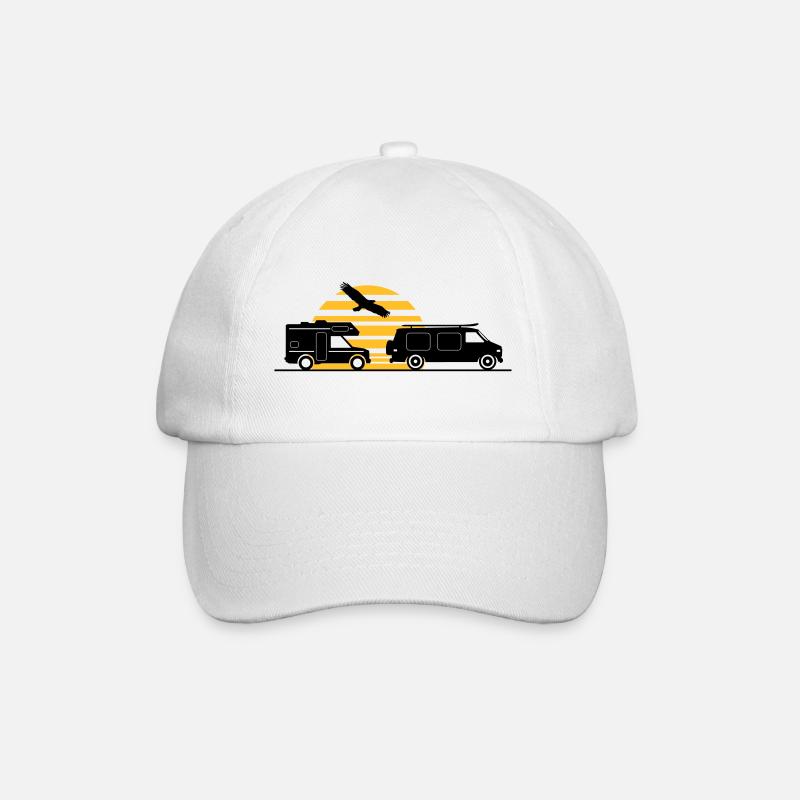 CAMPER BUS Motorhome Car - Baseball Cap - white/white