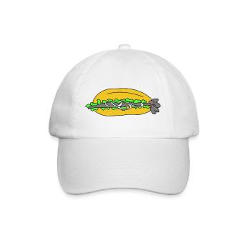 Fischbrötchen ohne Spruch - Baseballkappe - Weiß/Weiß - Vorne