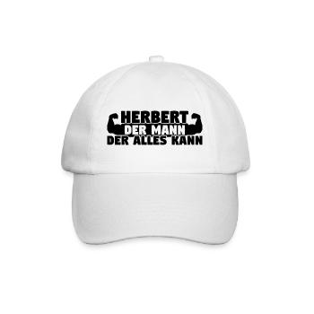 Der Mann Der Alles kann Herbert - Baseballkappe - Weiß/Weiß - Vorne