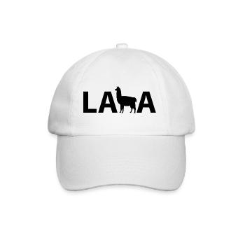 Lama - Silhouette - Baseballkappe - Weiß/Weiß - Vorne