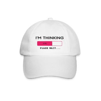 Je pense, s’il vous plaît attendre, barre de progression - Casquette classique - blanc/blanc - Devant