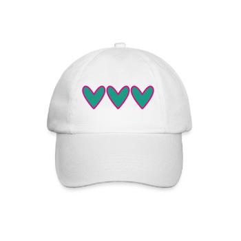 HEART. HEARTS. VALENTINE'S DAY. LOVE. LOVE. COUPLE. - Baseball Cap - white/white - Front