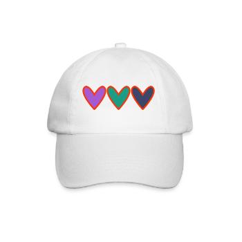 HEART. HEARTS. VALENTINE'S DAY. LOVE. LOVE. COUPLE. - Baseball Cap - white/white - Front