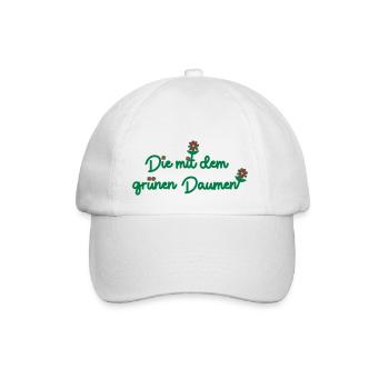 Die mit dem grünen Daumen - Baseballkappe - Weiß/Weiß - Vorne