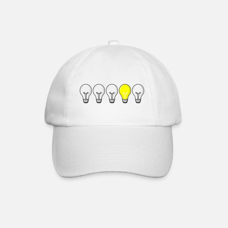 5 ampoules - lumière allumée - Casquette classique - blanc/blanc