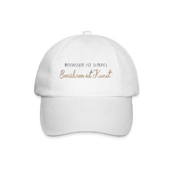 Anfassen ist simpel berühren eine Kunst - Baseballkappe - Weiß/Weiß - Vorne
