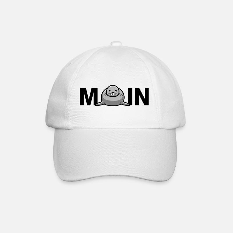 Moin with seal - Baseball Cap - white/white