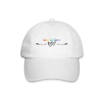 Herzen Symbol Hearts Love is love - Baseballkappe - Weiß/Weiß - Vorne