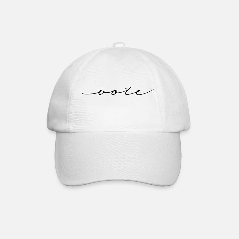 Vote - Wähle - Schriftzug - Baseballkappe - Weiß/Weiß