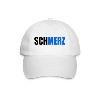 Schmerz no merz - Baseballkappe - Weiß/Weiß - Vorne