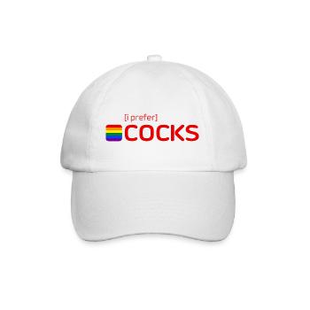 [i prefer] COCKS - Baseballkappe - Weiß/Weiß - Vorne