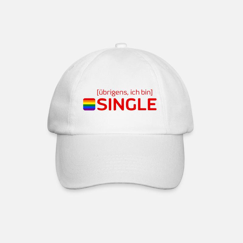 [übrigens, ich bin] SINGLE - Baseballkappe - Weiß/Weiß