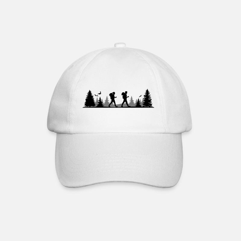 WANDERN Wanderer Trees Forest Mountains - Baseball Cap - white/white