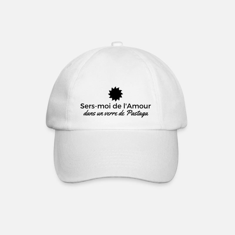 Sers moi de l'amour dans un verre de pastaga - Casquette classique - blanc/blanc