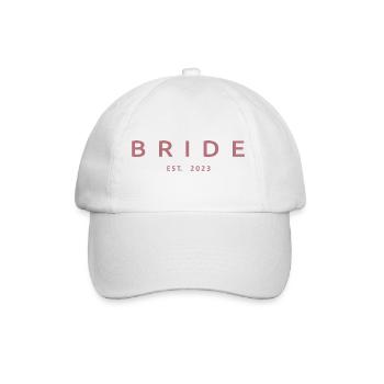 Bride Est. 2023 Engagement Bridal Shower Wedding - Baseball Cap - white/white - Front