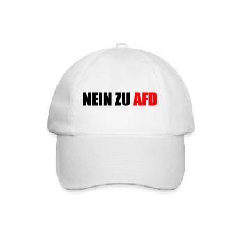 No to afd - Baseball Cap - white/white - Front