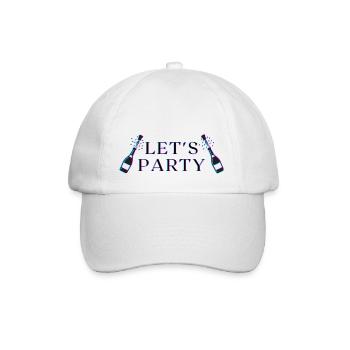 Let's Party (Sekt) - Baseballkappe - Weiß/Weiß - Vorne