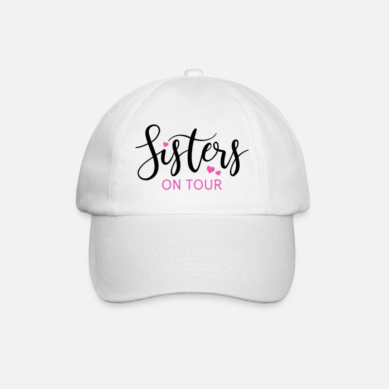 Schwester Schwestern Geschwister Sisters on tour - Baseballkappe - Weiß/Weiß