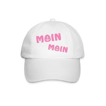 Moin Moin mit Anker - Baseballkappe - Weiß/Weiß - Vorne