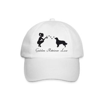 Golden Retriever mit Frau - Baseballkappe - Weiß/Weiß - Vorne